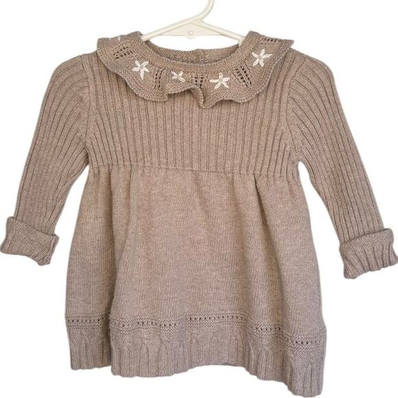 Max Studio Knit Dress with Flower Embroidery - Size 6-9 Months - Picture 1 of 5